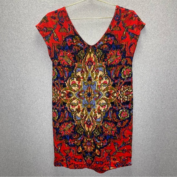 Anthropologie Maeve Boho Prins Tunic Printed V Neck Dress - Picture 4 of 9